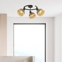 Searchlight Lance ceiling light, 3-bulb, bamboo