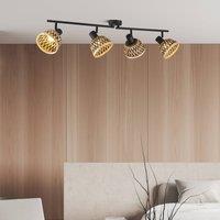 Searchlight Lance ceiling light, 4-bulb, bamboo