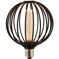 Searchlight LED bulb Globe, black, E27, 3.5 W, 1,800K, dimmable