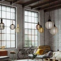 Searchlight Drum LED bulb, gold, E27, 3.5 W, 1,800 K, dimmable