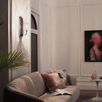 Quintiesse Kimrose wall light, 1-bulb, polished nickel