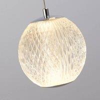 Searchlight LED pendant light Allure, chrome, round, 5-bulb