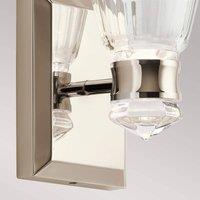 Quintiesse Kayva LED wall light, IP44, 1-bulb, polished nickel