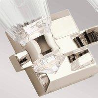 Quintiesse Kayva LED wall light, IP44, 2-bulb, polished nickel