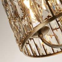 Searchlight Bijou pendant light, 3-bulb, brass, crystal glass