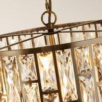 Searchlight Bijou pendant light, 5-bulb, brass, crystal glass