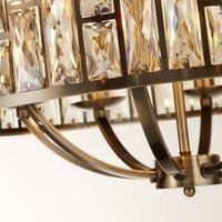 Searchlight Bijou pendant light, 8-bulb, brass, crystal glass