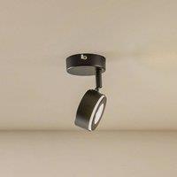 Lindby spotlight Jyla, black, 2,700 K, 8 cm, GX53