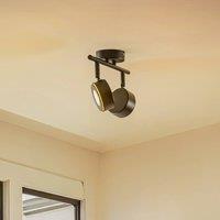 Lindby spotlight Jyla, black, 2,700 K, 2-bulb, GX53