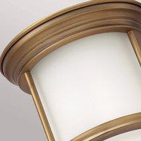Quintiesse Hadrian Mini outdoor ceiling light, bronze/opal white