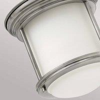 Quintiesse Hadrian Mini outdoor ceiling light, antique nickel/opal white