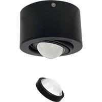 Lindby spotlight Jyla, black, 4,200 K, 13 cm, lens, aluminium