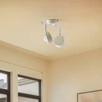 Lindby spotlight Jyla, white, lens, 4,200 K, 2-bulb, GX53