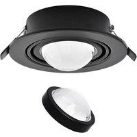 Lindby recessed spotlight Jyla, black, 3,000 K, 13 cm, lens
