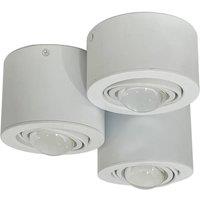 Lindby downlight Jyla, white, 3,000 K, 3-bulb, lens, GX53