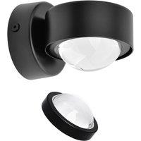 Lindby wall spotlight Jyla, black, 4,200 K, down, lens