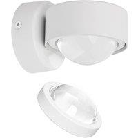 Lindby wall spotlight Jyla, white, 3,000 K, down, lens