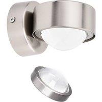 Lindby wall spotlight Jyla, nickel, 3,000 K, down, lens