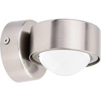 Lindby wall spotlight Jyla, nickel, 4,200 K, down, lens