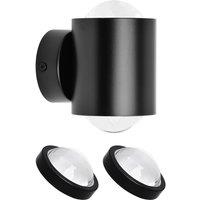 Lindby wall spotlight Jyla, black, 4,200 K, up/down, lens