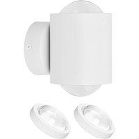 Lindby wall spotlight Jyla, white, 3,000 K, up/down, lens