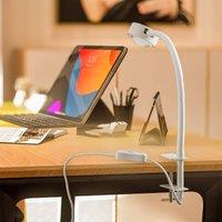 Lindby Jyla clip-on light, white, lens, 4,200 K, GX53