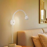 Lindby wall light Jyla, white, lens, 4,200 K, GX53, flexible arm