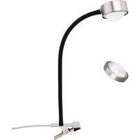 Lindby clip-on light Jyla nickel/black lens 3000K flexible arm