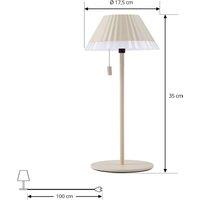 Lindby LED table lamp Ilvi, beige, aluminium, 17.5 cm