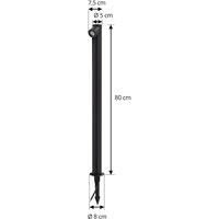 Lindby LED path light Luzian, height 80 cm, black, ground spike