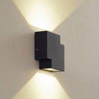Lindby Fendir LED outdoor wall light, black, aluminium, 10.5 cm