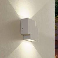 Lindby Fendir LED outdoor wall light, white, aluminium, 10.5 cm