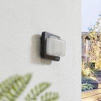 Lindby Sibara LED outdoor wall light, anthracite, angular, IP54