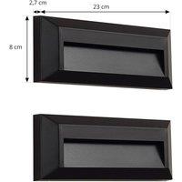 Lindby LED outdoor wall light Peker, black, set of 2, PC