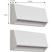 Lindby Appeso LED outdoor wall light, length 22 cm, set of 2