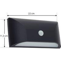 Lindby Siana LED outdoor wall light, black, PC, sensor