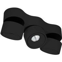 Arcchio LED ceiling light Rotari, lenses, 3-bulb, black