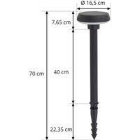 Lindby solar LED ground spike light Brinca, black, PC, sensor