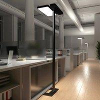 Arcchio LED office floor lamp Aila, black, daylight sensor