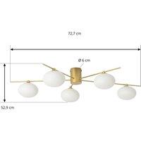 Lindby Valisa ceiling light, gold, 5-bulb