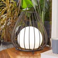 Lindby LED solar light Kelda, black, metal, 38cm, dimmable.