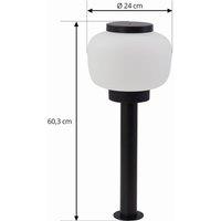 Lindby pillar light Orfeas, black/white, aluminium, 24 cm