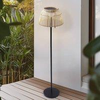 Lucande LED floor lamp Eligio, bamboo, 39 cm, RGB
