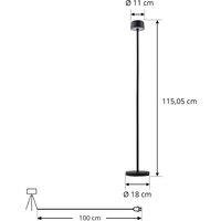 Lindby LED rechargeable floor lamp Isason, black, aluminium, 11 cm