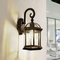 Lindby Adelisa outdoor wall light, antique gold, aluminium, height 39 cm