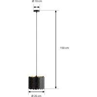 Lindby Aralena pendant light, black/gold, metal, 26 cm
