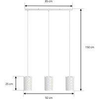 Lindby Aralena pendant light, white, 3-bulb, length 92 cm