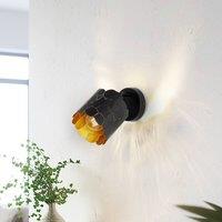 Lindby Aralena wall light, black/gold, 1-bulb, 12cm