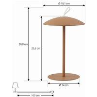 Lindby LED table lamp Kanani, brown, dimmable