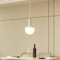Lucande Florine pendant light, grey/opal, ceramic, glass